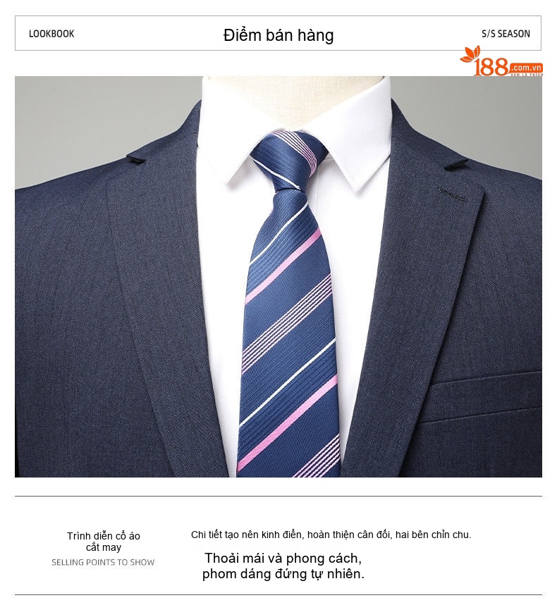 Bộ Vest Nam Wool Lịch Lãm Công Sở Mùa Thu Đông Màu Xanh Navy chi tiết 4