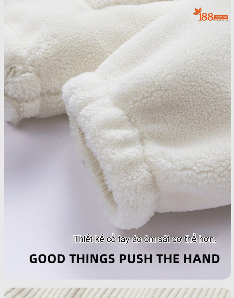 Áo Khoác Cotton Lót Lông Cừu Non Có Mũ Trùm Đầu Dáng Rộng Nam Nữ Màu Đen, Xanh, Tím, Kem... chi tiết 9