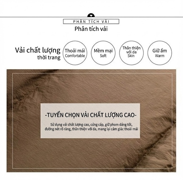 Áo Phao Nữ Dáng Dài Vừa Gọn Gàng Thời Trang Mùa Đông Ấm Áp Màu Be, Nâu, Trắng Kem, Đen... chi tiết 17