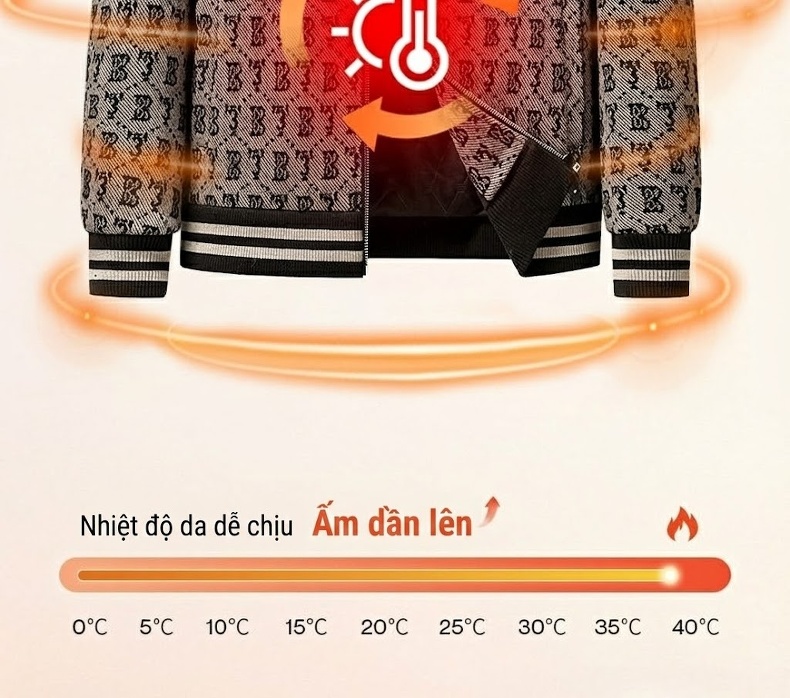 Áo Khoác Bomber Nam Chần Bông Dày Dặn Phong Cách Thời Trang Trung Niên Màu Xám, Đen chi tiết 6