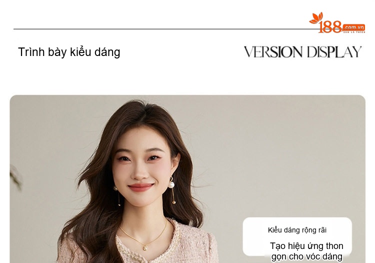 Áo Khoác Tiểu Thư Viền Ngọc Trai Thiết Kế Dáng Ngắn Thanh Lịch Màu Hồng, Kem chi tiết 10