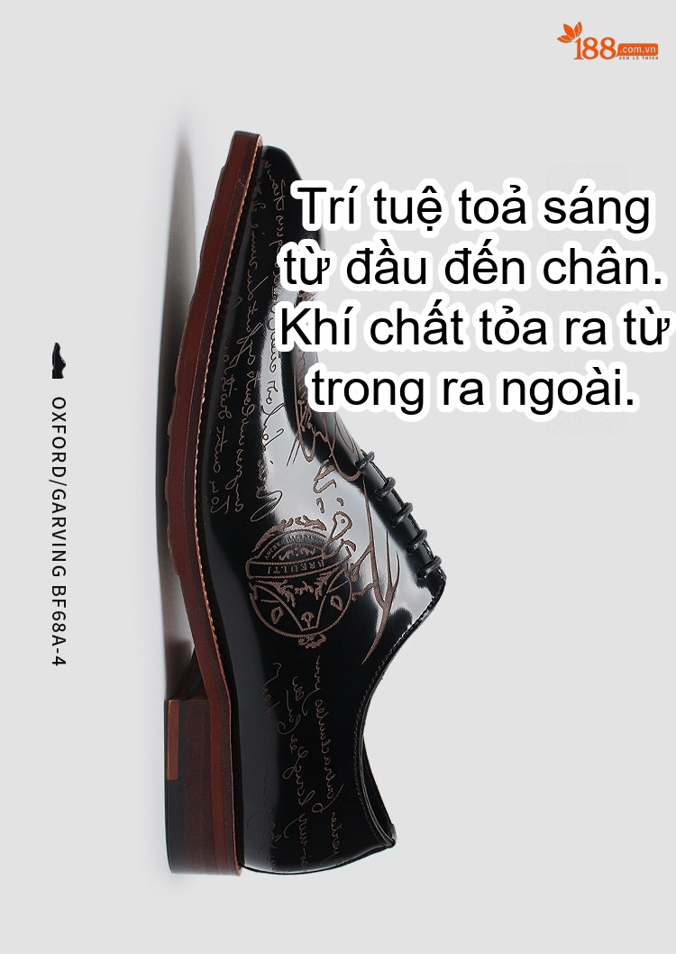 Giày Tây Buộc Dây Nam Da Bò Bóng Chiều Cao Đế Khoảng 3cm Màu Đen, Nâu, Xanh, Lục... chi tiết 3
