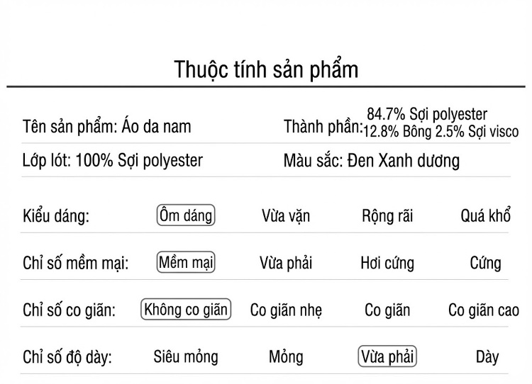 Áo Khoác Da PU Nam Dáng Ôm Cổ Trụ Khóa Zip Phong Cách Motor Màu Đen, Xanh Navy chi tiết 2