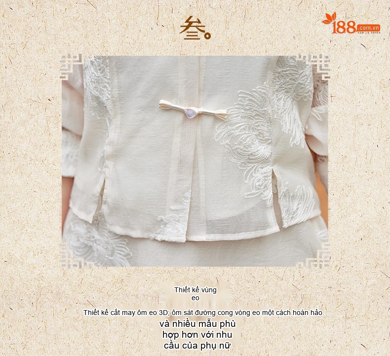 Set Áo Và Chân Váy Hán Phục Cách Tân Phong Cách Trung Hoa Cổ Điển Thanh Lịch Màu Kem chi tiết 16