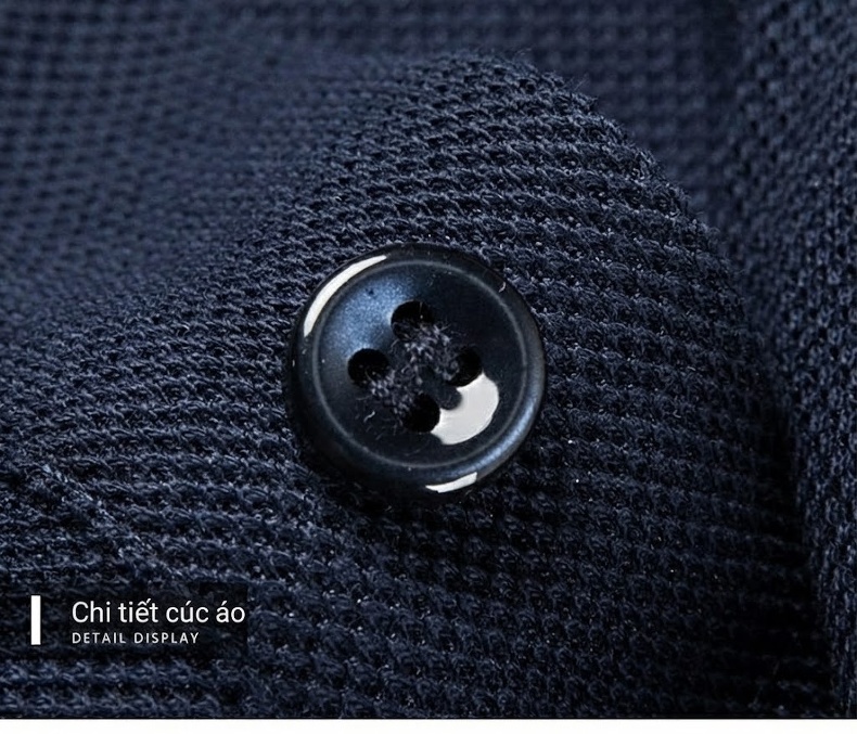 Áo Polo Nam Cotton Dài Tay Form Rộng Màu Đen, Xanh Navy, Trắng, Xám... chi tiết 23