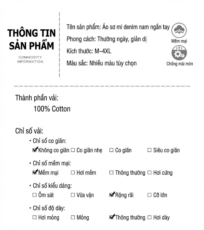 Áo Sơ Mi Tay Ngắn Cotton Denim Nam Phong Cách Hàn Quốc Màu Xanh Dương Nhạt, Xanh Dương Đậm chi tiết 16