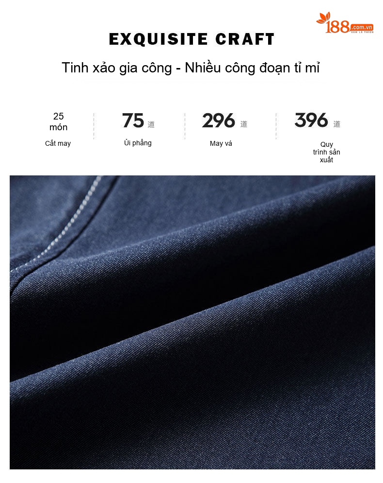 Áo Vest Blazer Nam Vải Denim Màu Xanh Jean Phong Cách Casual chi tiết 5