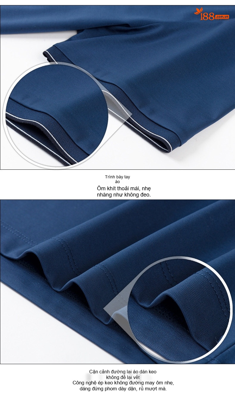 Áo Thun Polo Nam Tay Ngắn Lụa Tằm Cao Cấp Form Rộng Chống Nhăn Màu Tím, Xanh Navy chi tiết 18