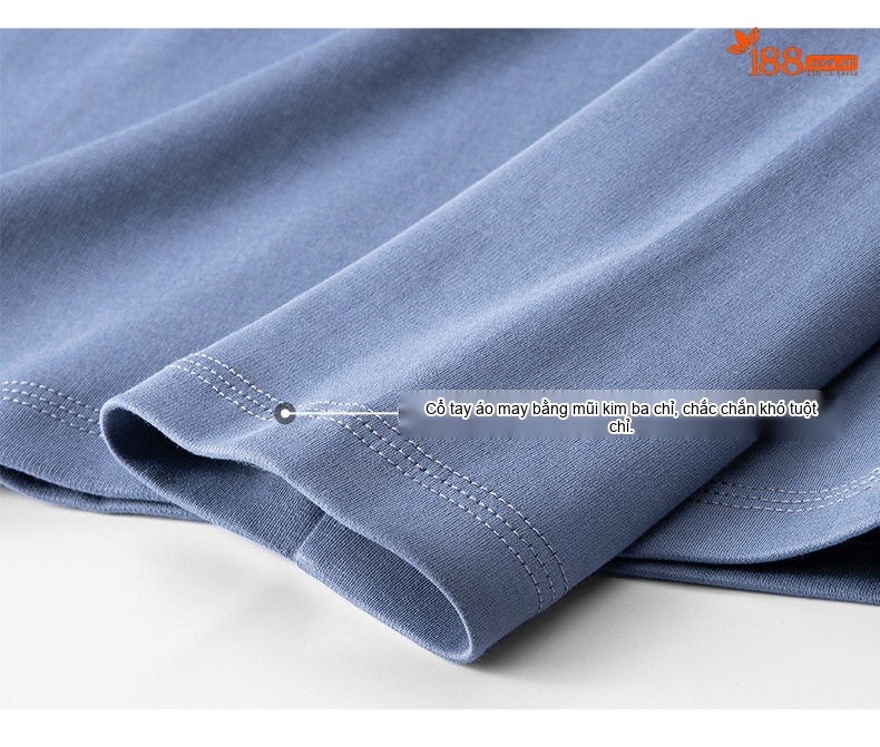 Áo Thun Dài Tay Nam Cotton Lụa Xử Lý Amoniac Màu Trắng, Kem, Nâu, Đen chi tiết 29