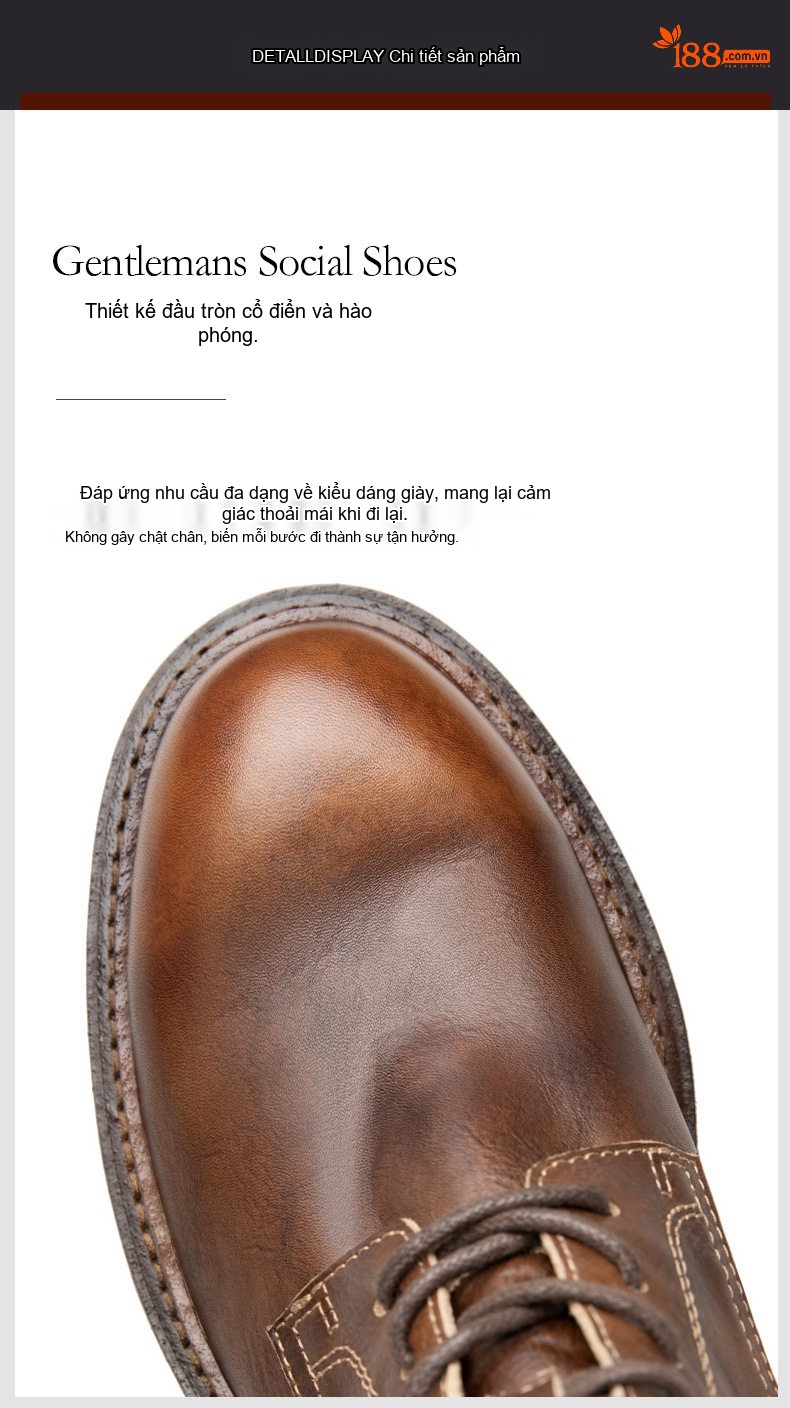 Giày Boot Martin Nam Da Bò Cổ Lửng Khóa Kéo Phong Cách Anh Chiều Cao Đế Khoảng 4cm Màu Nâu, Đen chi tiết 8