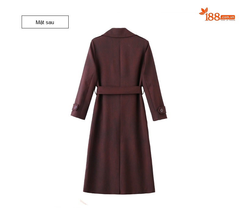 Áo Khoác Mangto Nữ Dáng Dài Phong Cách Anh Màu Đỏ Ancol, Xám chi tiết 50