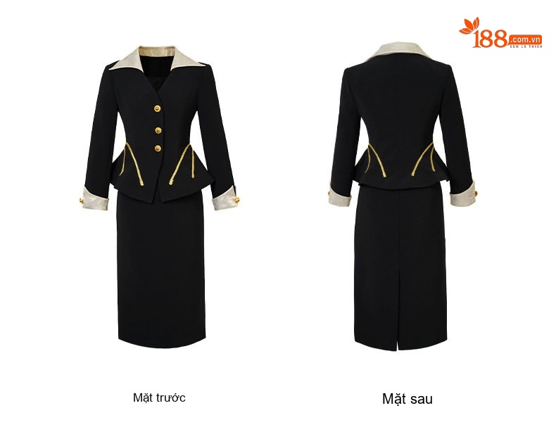 Set Áo Khoác V Croptop Tay Dài Thu Đông Chân Váy Bút Chì Cạp Cao Màu Đen chi tiết 8
