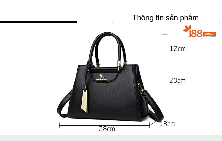 Túi Xách Tay Nữ Đeo Vai Da Bóng Lớn Có Dây Đeo Chéo Màu Đen, Nâu Đồng, Trắng Họa Tiết... chi tiết 3