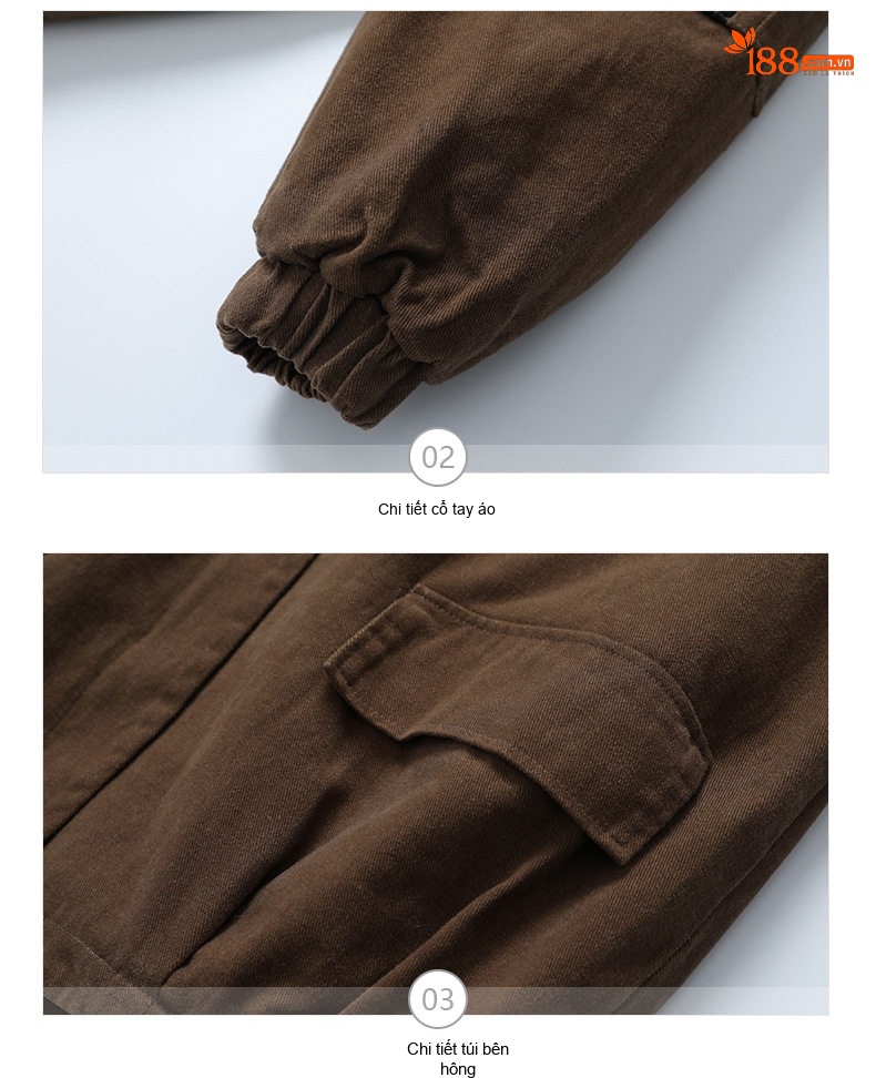 Áo Khoác Nữ Cotton Lót Lông Cừu Non Dày Dặn Có Mũ Trùm Đầu Màu Đỏ, Nâu, Đen chi tiết 19