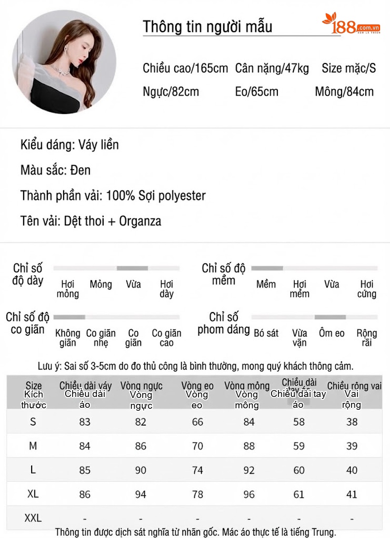 Váy Lệch Vai Ôm Eo Thiết Kế Xếp Ly Phong Cách Gợi Cảm Màu Đen chi tiết 3