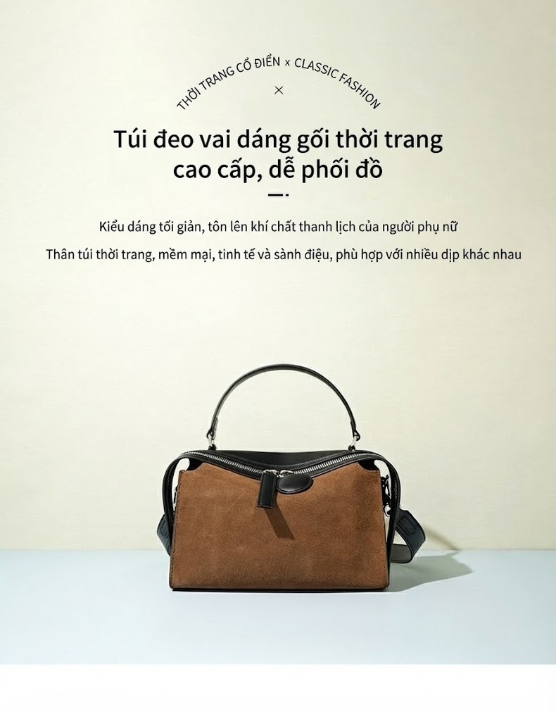 Áo Khoác Da Cừu Nam Trung Niên Cổ Trụ Dáng Ôm Màu Đen chi tiết 7