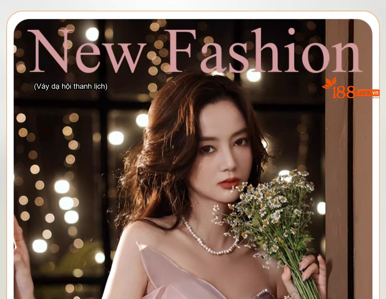 Váy Dạ Hội Dáng Dài Hở Vai Màu Hồng Dự Tiệc Đính Hôn, Hội Nghị, Biểu Diễn Thanh Nhạc chi tiết 1