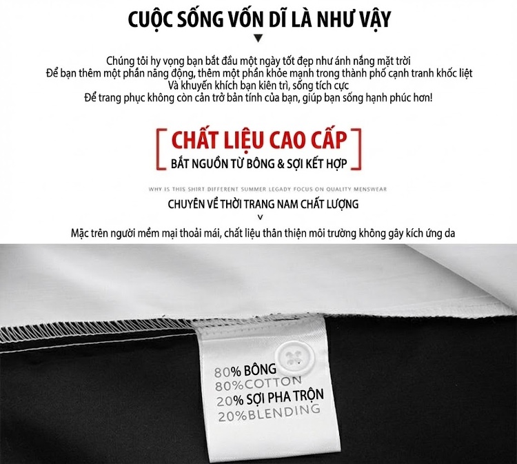 Áo Sơ Mi Nam Dáng Ôm Tay Dài Phối Màu Hình Học Đen Trắng chi tiết 5