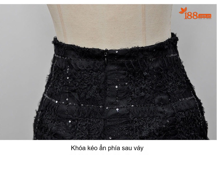 Set Áo Ren Lưới Croptop Tay Ngắn Quần Chân Váy Ngắn Ôm Eo Màu Đen chi tiết 29