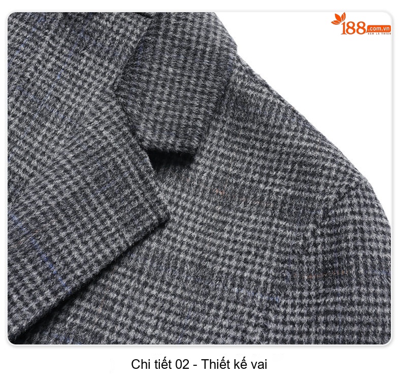 Áo Khoác Dạ Nam Hai Mặt Dáng Ôm Vừa Vặn Màu Xám chi tiết 39