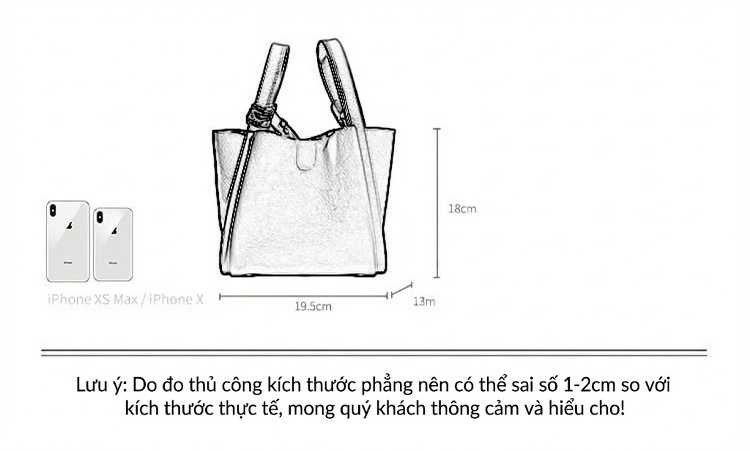 Túi Đeo Vai Nữ Da Thật Mềm Mại Kiểu Túi Làn Đi Chợ Màu Vàng, Kem, Xám chi tiết 4