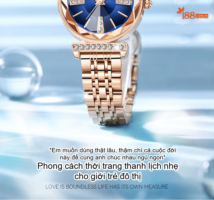 Đồng Hồ Nữ Labaoli Dây Kim Loại Mặt Đá Thạch Anh Chống Nước Màu Vàng Hồng, Bạc, Xanh Lá, Xanh Dương... chi tiết 2