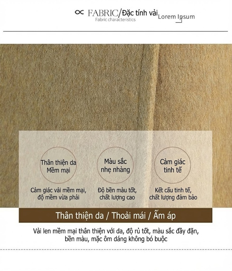 Áo Khoác Dạ Nữ Dáng Dài Vừa Vặn Thời Trang Màu Nâu, Be, Đen chi tiết 15