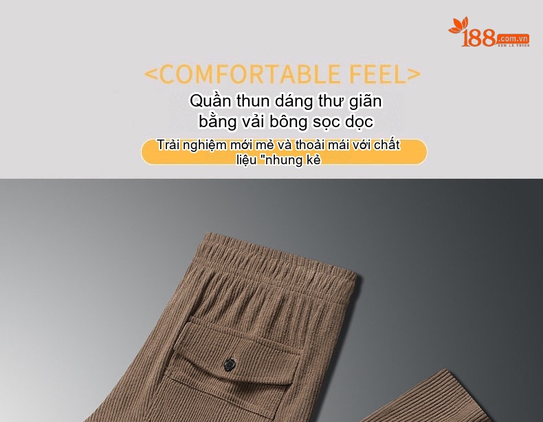 Quần Dài Nam Ống Suông Retro Phong Cách Công Sở Lưng Thun Thoải Mái Màu Đen, Nâu, Xám, Xanh... chi tiết 1