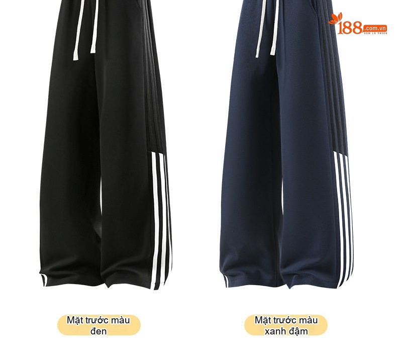 Quần dài ống rộng nam thể thao sọc bên hông phong cách casual chi tiết 21