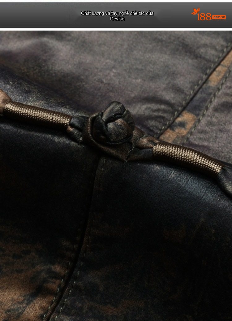 Áo Sơ Mi Nam Trung Niên Tay Ngắn Họa Tiết Phong Cách Trung Hoa Màu Xanh, Nâu chi tiết 6