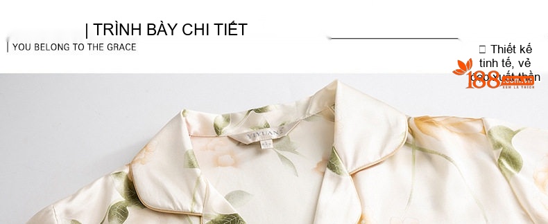 Bộ Pijama Lụa Tơ Tằm Dài Tay Nữ Size Lớn Họa Tiết Hoa Mùa Thu chi tiết 41