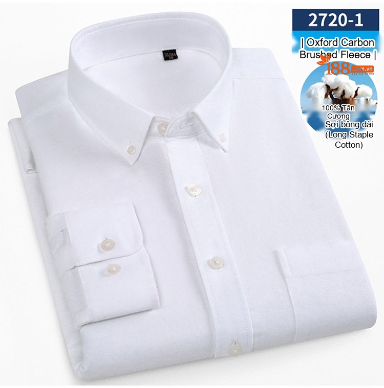 Áo Sơ Mi Tay Dài Nam Cotton Oxford Dáng Ôm Màu Trắng, Xanh Dương, Xám, Xanh Lá... chi tiết 26