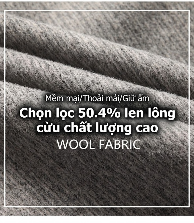 Áo Khoác Nam Alpaca Lông Cừu Dáng Ngắn Dáng Rộng Màu Xám, Đen chi tiết 28