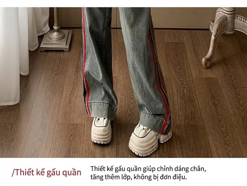Set Bộ Nữ Áo Dệt Kim Tay Dài Quần Ống Rộng Phong Cách Hàn Quốc Màu Đỏ, Xanh chi tiết 8