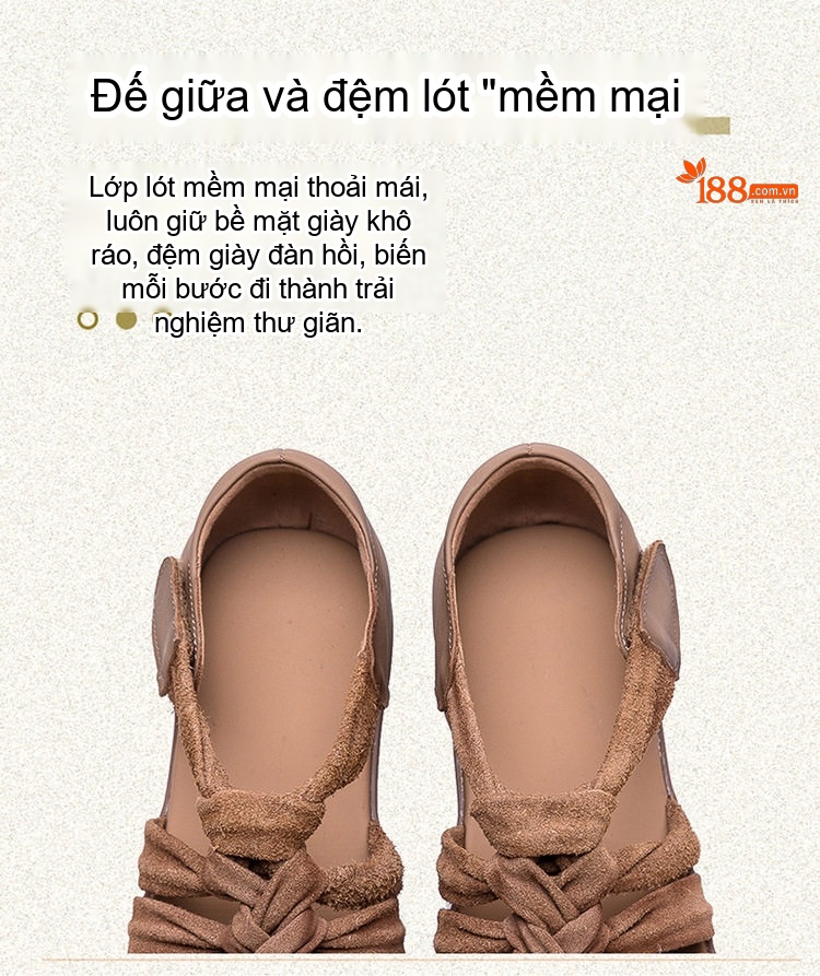 Dép Sandal Nữ Quai Dệt Thủ Công Đế Bệt Thoáng Khí Khóa Dán Phong Cách La Mã Đế Cao 3cm - 4cm Màu Vàng, Xanh Lá, Nâu chi tiết 7