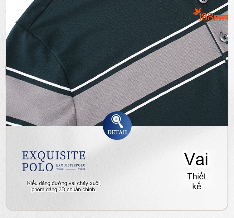 Áo Polo Nam Cotton Tay Ngắn Form Rộng Cổ Bẻ Thanh Lịch Màu Trắng, Xanh Đen, Xanh Navy chi tiết 27