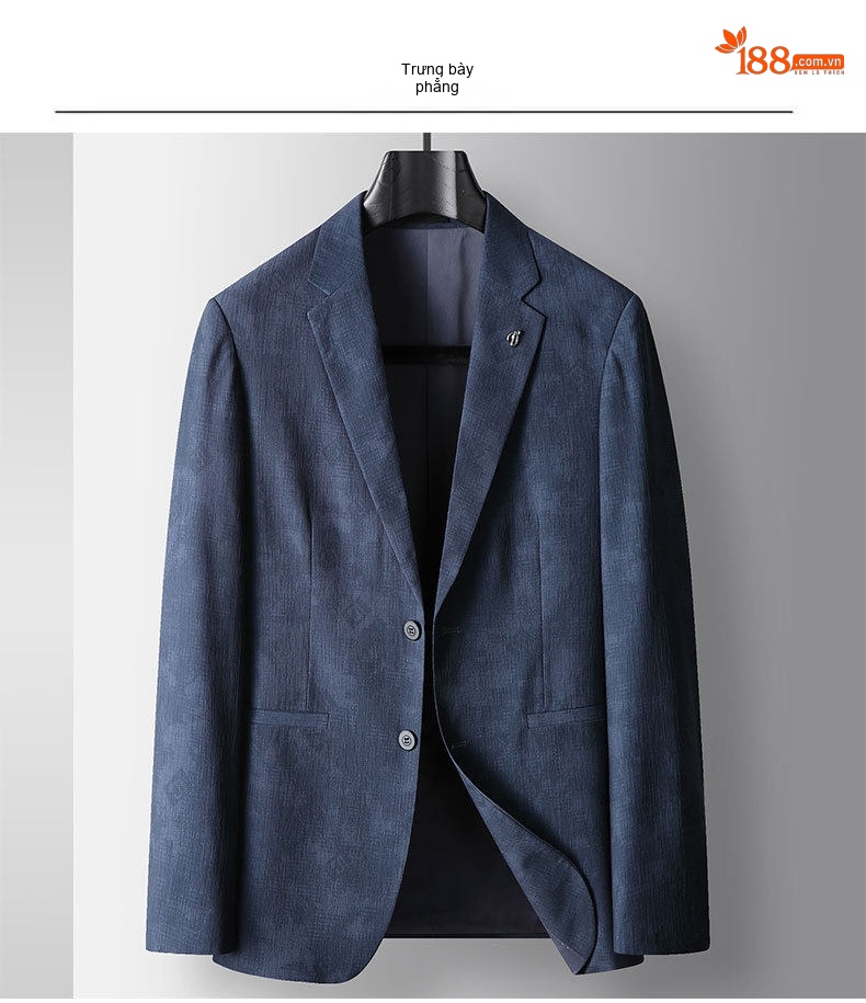 Áo Vest Blazer Nam Mỏng Nhẹ Phong Cách Thanh Lịch Màu Xanh chi tiết 6