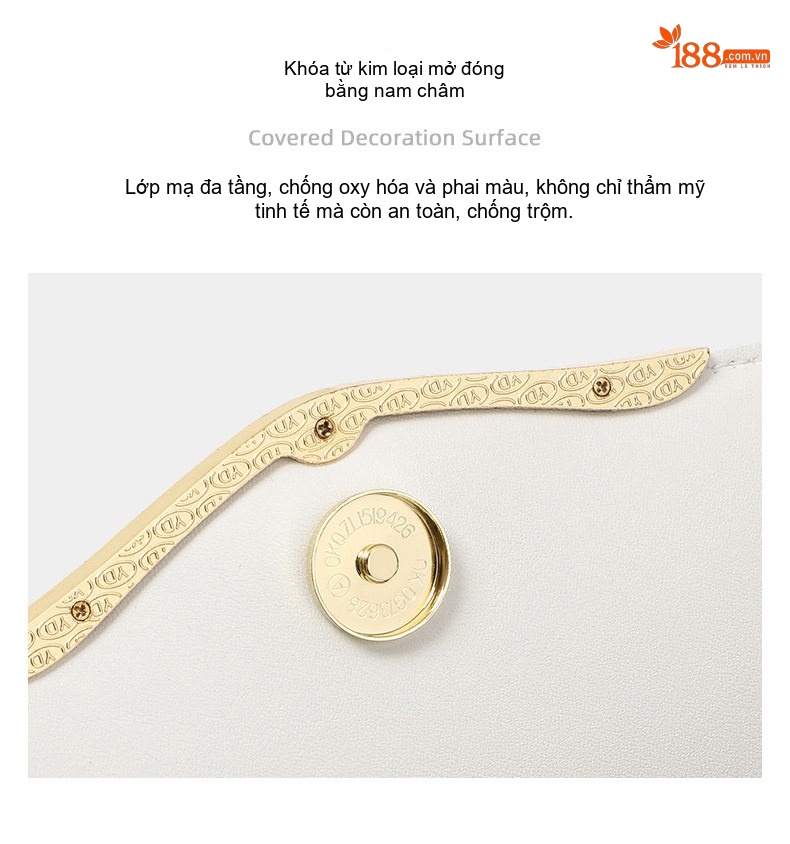 Túi Đeo Chéo Nữ Da Bò Dây Xích Phong Cách Nhẹ Nhàng Quà Tặng Bạn Gái Màu Trắng chi tiết 5