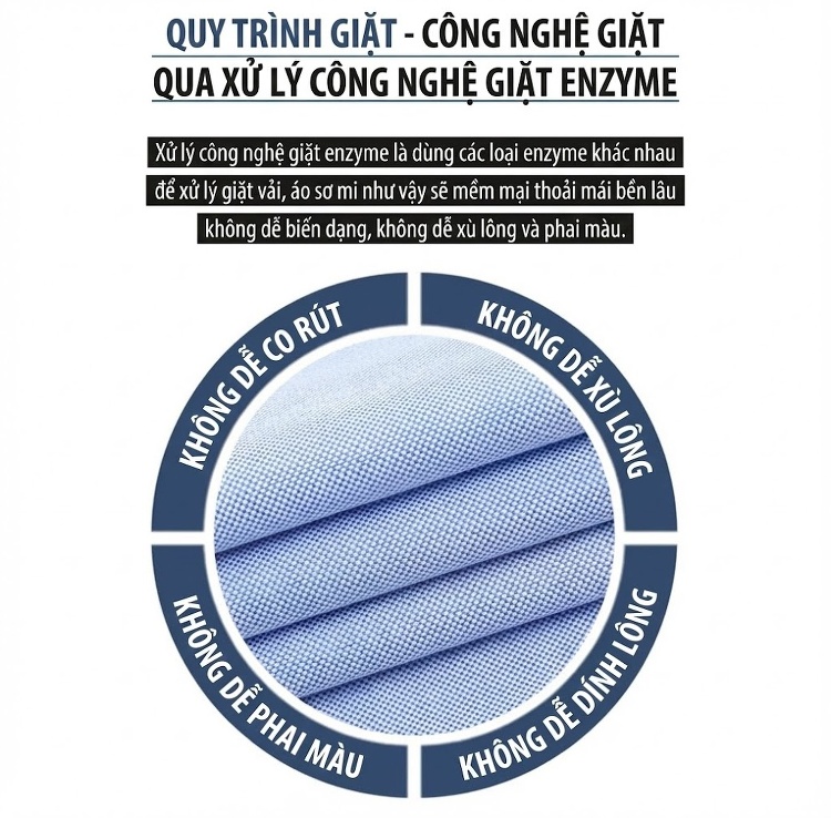 Áo Sơ Mi Tay Dài Nam Cotton Dáng Ôm Vừa Vặn Màu Xanh, Đen, Tím, Trắng... chi tiết 6