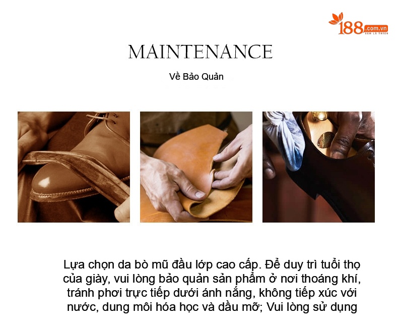 Giày Tây Buộc Dây Nam Da Bò Lộn Chiều Cao Đế Khoảng 3cm Màu Nâu, Đen chi tiết 4