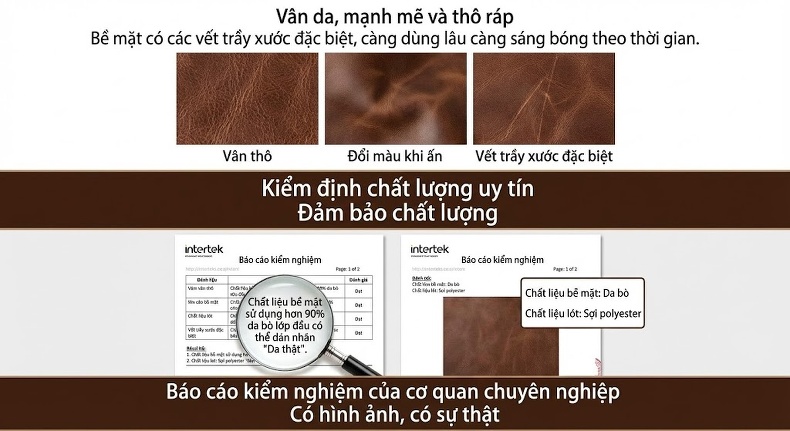 Túi Đeo Chéo Ngực Nam Da Bò Vintage Nhiều Ngăn Kèm Túi Nhỏ Tháo Rời Màu Nâu chi tiết 4