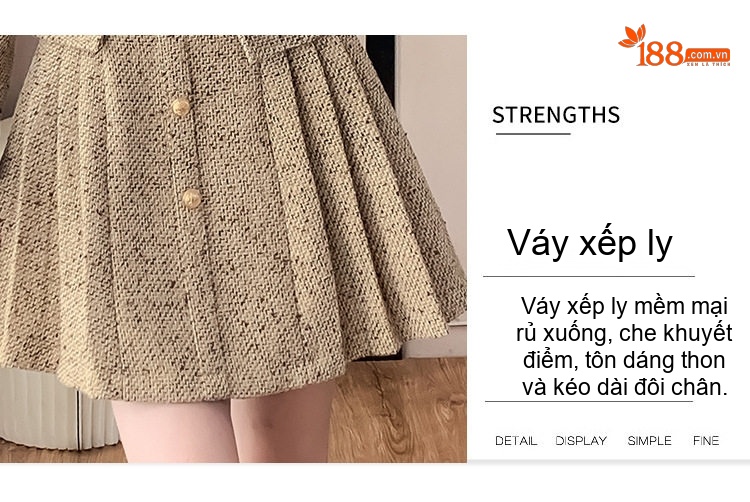 Váy Liền Thân Tiểu Thư Cổ Nơ Phong Cách Pháp Chân Váy Xòe Dáng Ngắn Màu Be chi tiết 9