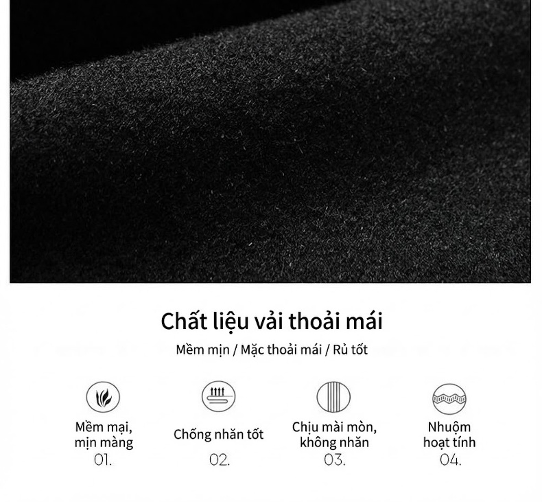 Áo Vest Nam Hai Lớp Toàn Bộ Lông Cừu Màu Đen, Xanh Navy, Xám, Nâu chi tiết 3