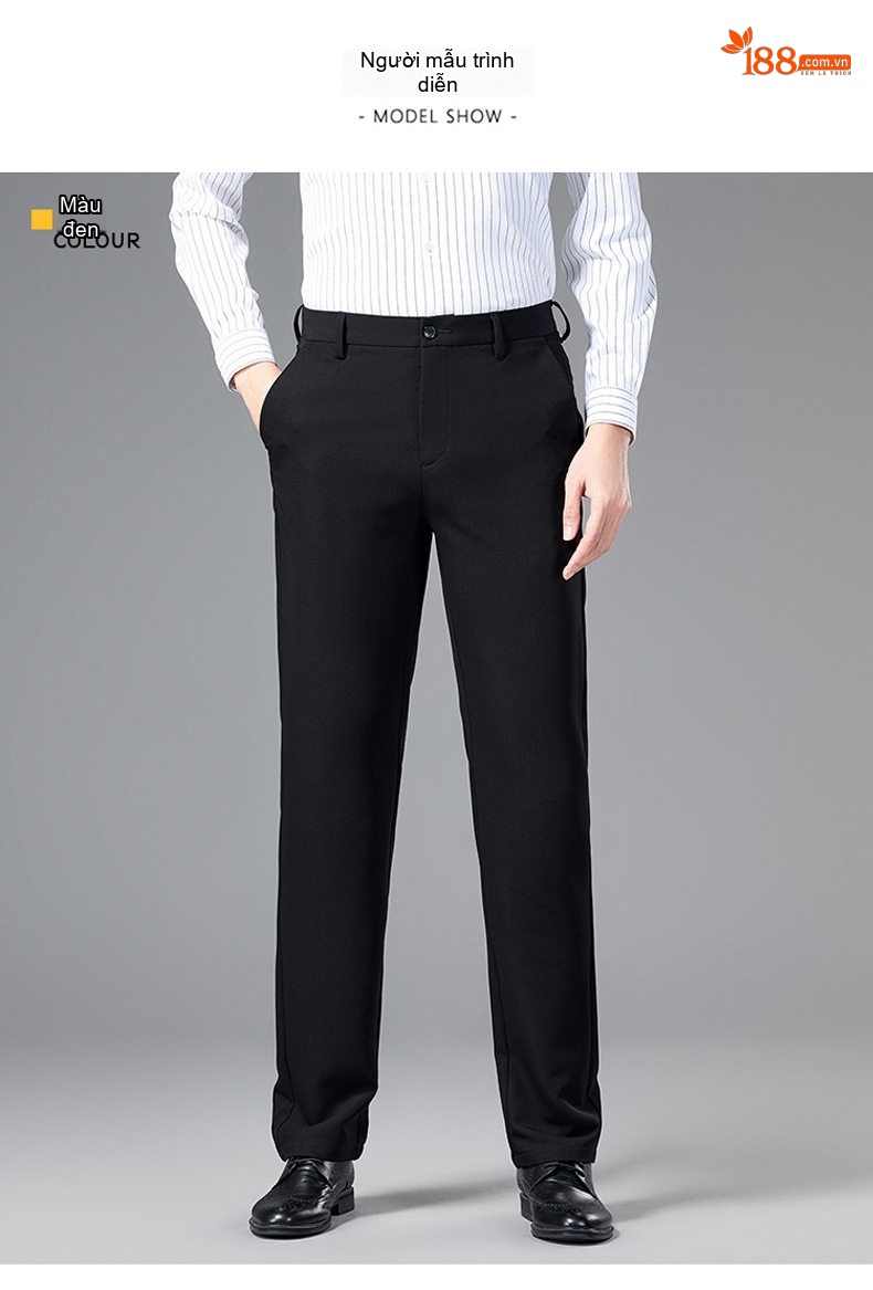 Quần Tây Nam Ống Côn Dáng Dài Mỏng Nhẹ Màu Đen, Xám, Xanh Navy chi tiết 4