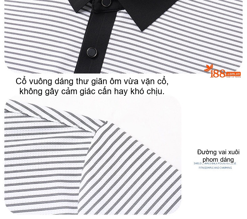 Áo Polo Nam Sọc Ngang Tay Ngắn Lụa Tằm Thượng Hạng Phong Cách Trung Niên Màu Xám, Trắng, Nâu chi tiết 4