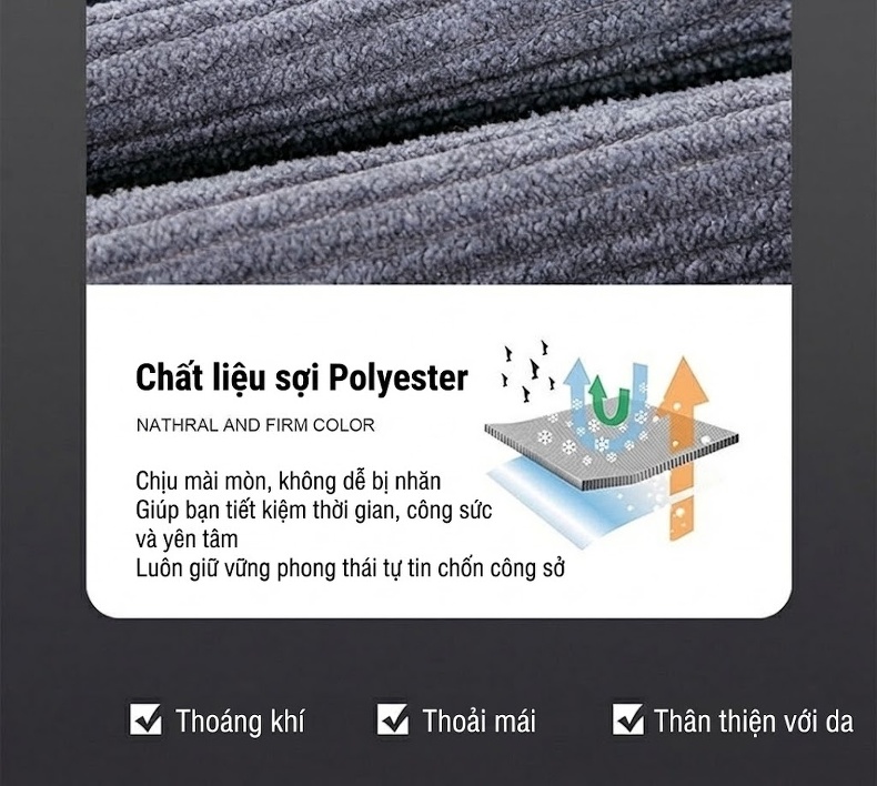 Áo Khoác Bomber Nam Vải Nhung Gân Dáng Rộng Cổ Trụ Lót Lông Màu Đen, Nâu, Xám chi tiết 4