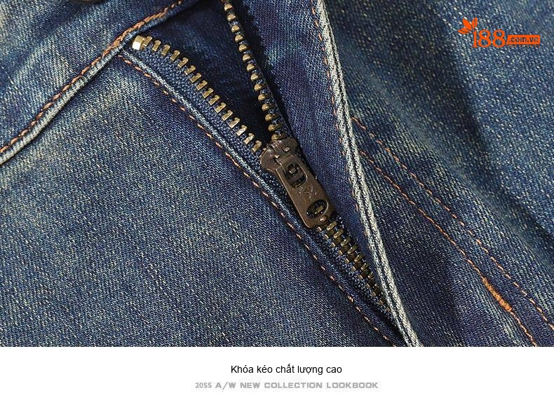 Quần Jean Nam Ống Đứng Co Giãn Thoải Mái Dáng Suông Màu Xanh Denim chi tiết 23