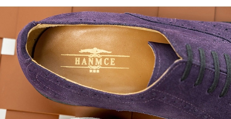 Giày Tây Buộc Dây Nam Da Mờ Chiều Cao Đế Khoảng 3cm Màu Đen, Nâu, Xám, Tím chi tiết 9