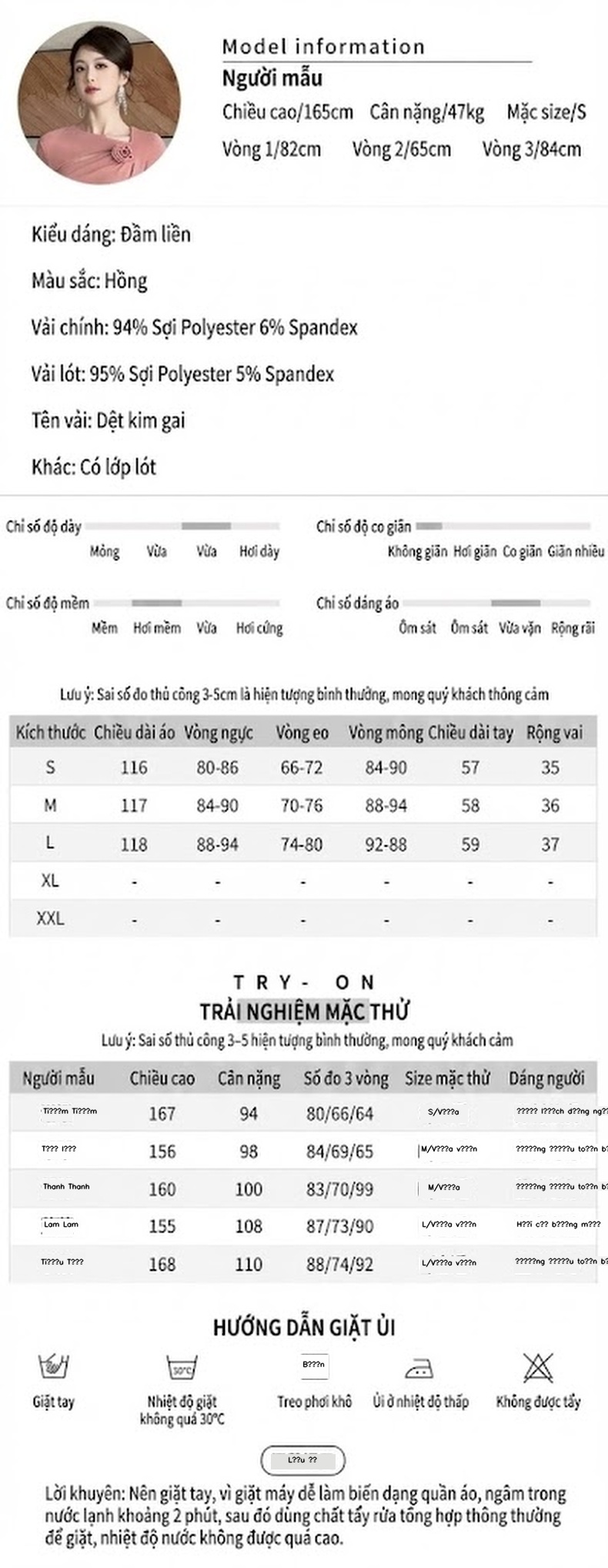 Váy Ôm Body Nữ Tay Dài Cổ Lệch Đính Hoa Hồng 3D Màu Hồng chi tiết 2