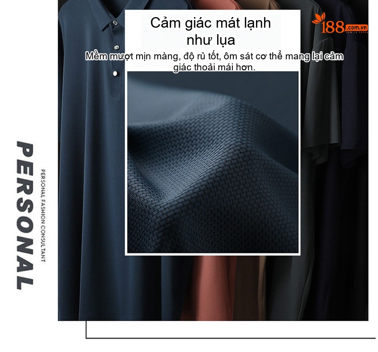 Áo Thun Polo Nam Cổ Bẻ Tay Ngắn Plus Size Vải Dệt Kim Thoáng Mát Màu Đen, Xanh Navy, Cam Đất, Nâu... chi tiết 3